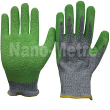 NMSAFETY green latex coated cut resistant gloves